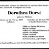 Nikolaus Dorothea 1907-1993 Todesanzeige